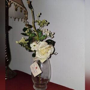 Silk White Rose Spray